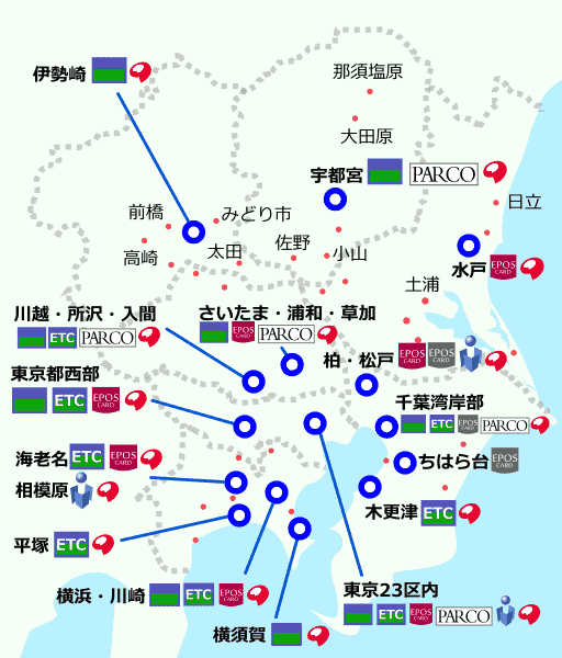 関東地方店頭受け取り窓口